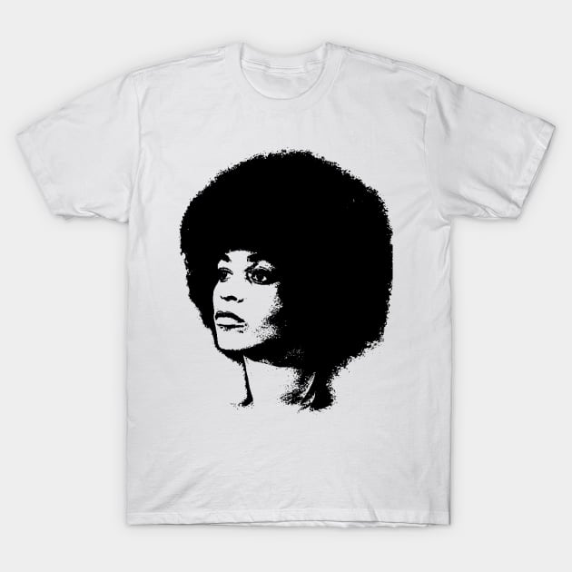 Angela Davis Pop Art Portrait T-Shirt by phatvo